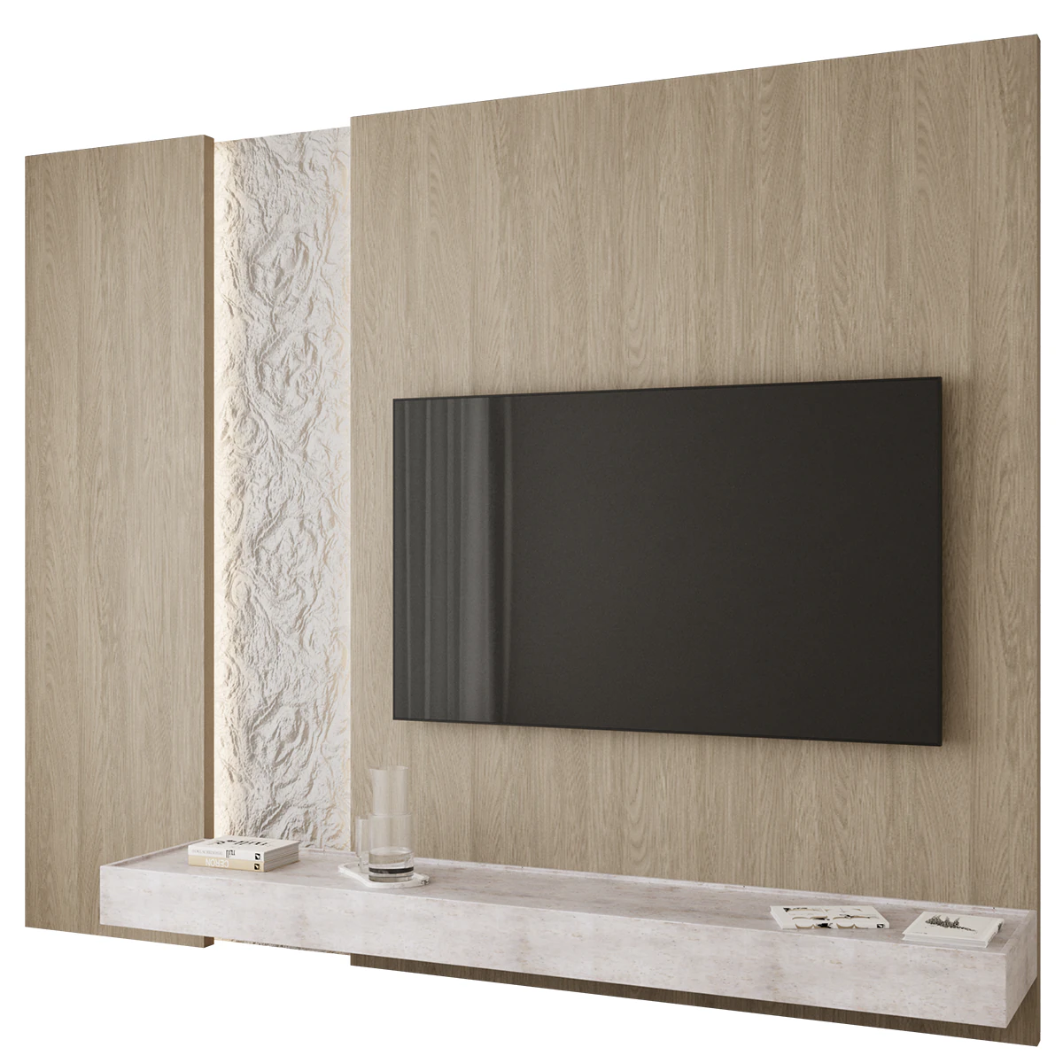 TV wall panel 004 3D Model .c4d .max .obj .3ds .fbx .stl .blend 
