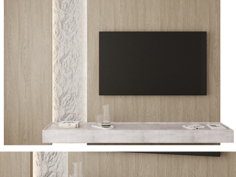 TV wall panel 004 3D Model