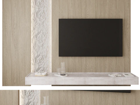 TV wall panel 004 3D Model