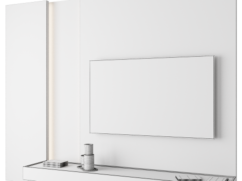 TV wall panel 004 3D Model