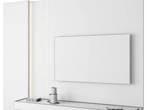 TV wall panel 004 3D Model