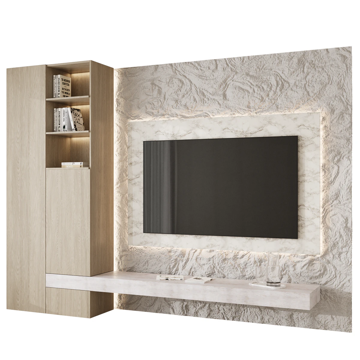 TV wall panel 05 3D Model .c4d .max .obj .3ds .fbx .stl .blend 