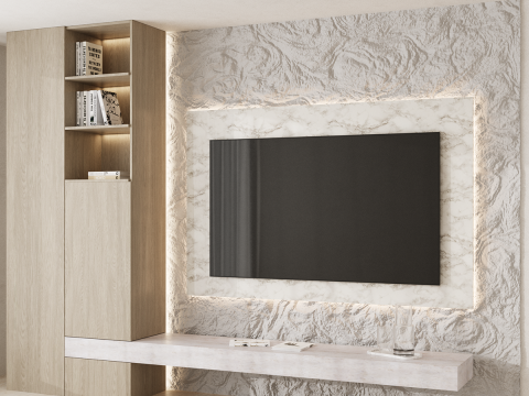 TV wall panel 05 Modèle 3D