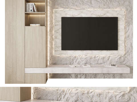TV wall panel 05 Modèle 3D
