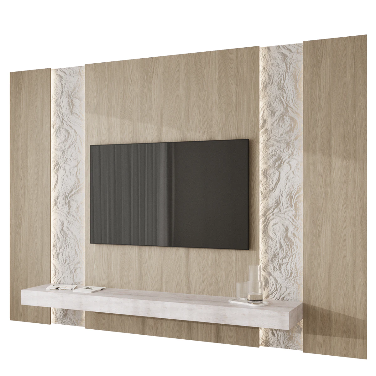 TV wall panel 06 3D Model .c4d .max .obj .3ds .fbx .stl .blend 