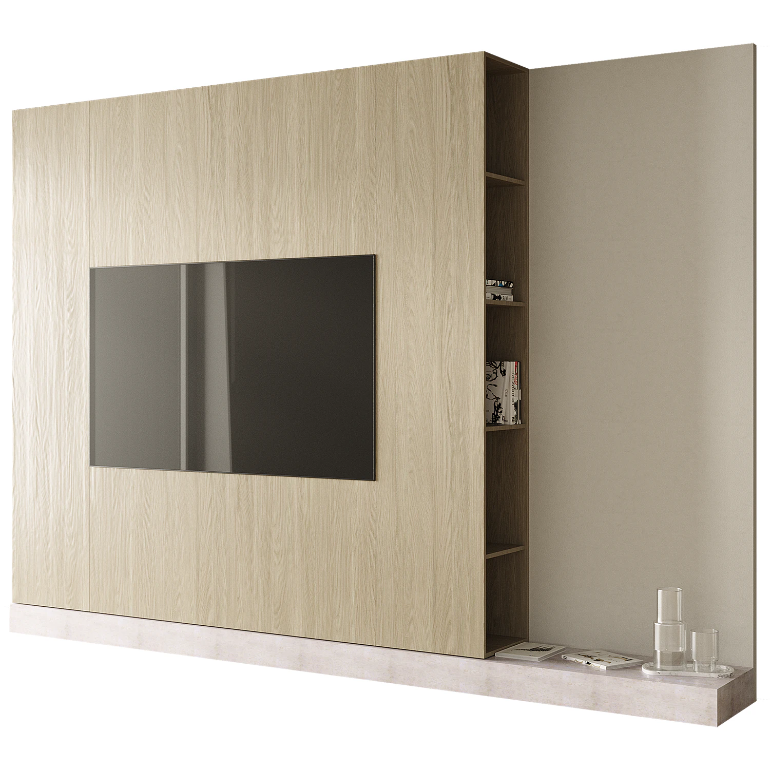 TV wall set 07 3D Model .c4d .max .obj .3ds .fbx .stl .blend 