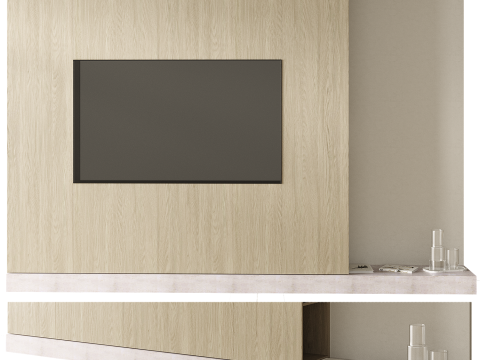 TV wall set 07 Modello 3D