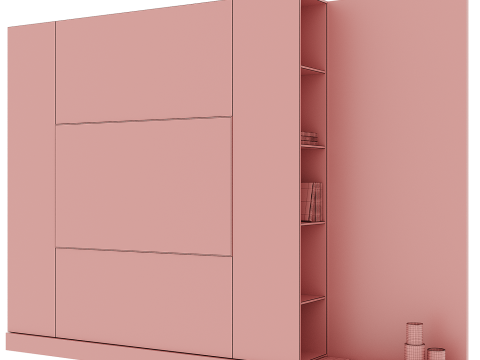 TV wall set 07 Modello 3D