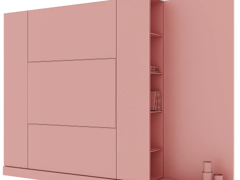 TV wall set 07 3D Model