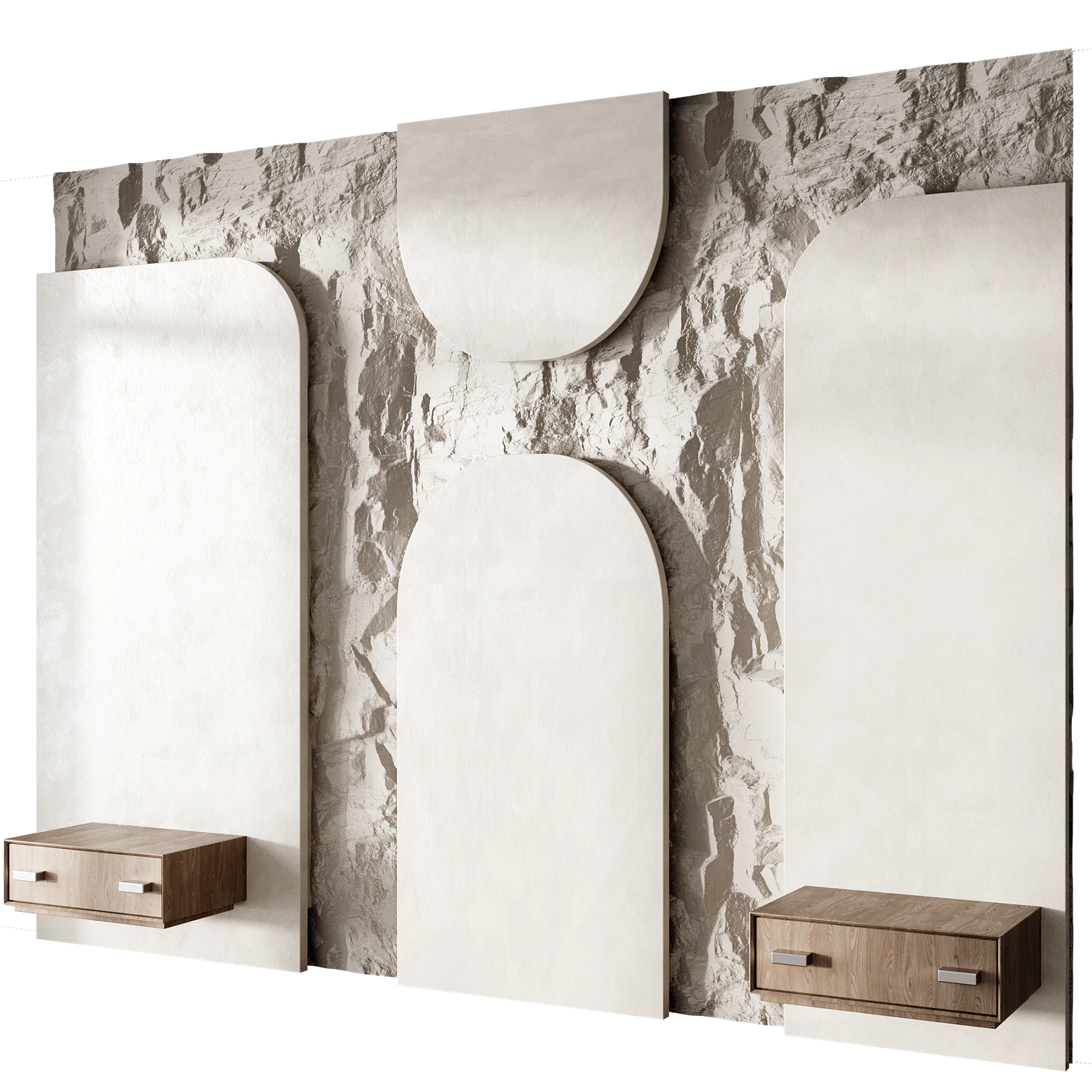 Headboard wall panel 001 3D Model .c4d .max .obj .3ds .fbx .stl .blend 
