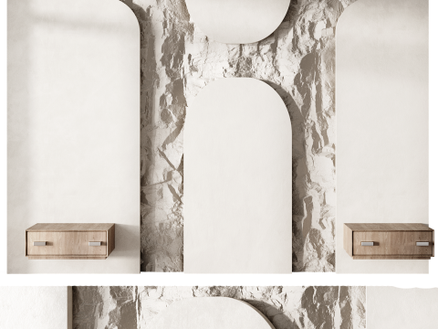 Headboard wall panel 001 3D Model