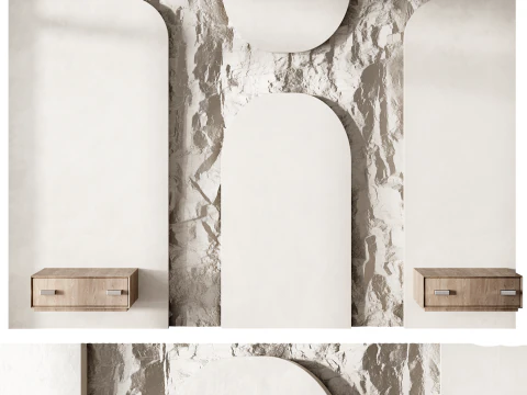 Headboard wall panel 001 3D Model