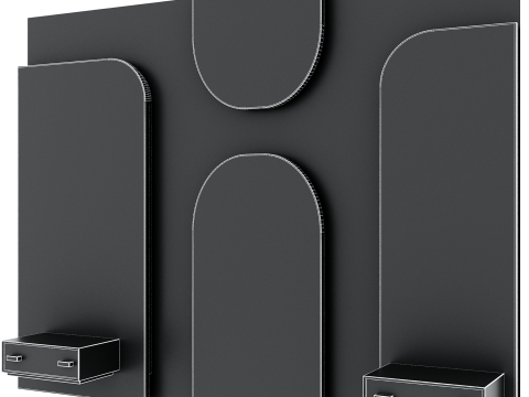 Headboard wall panel 001 3D Model