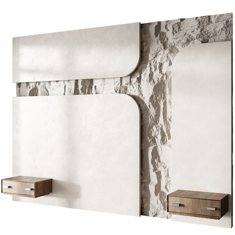 Headboard wall panel 002 3Dモデル .c4d .max .obj .3ds .fbx .stl .blend 
