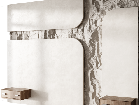 Headboard wall panel 002 Modelo 3D