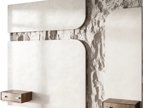 Pannello da parete testiera 002 Modello 3D