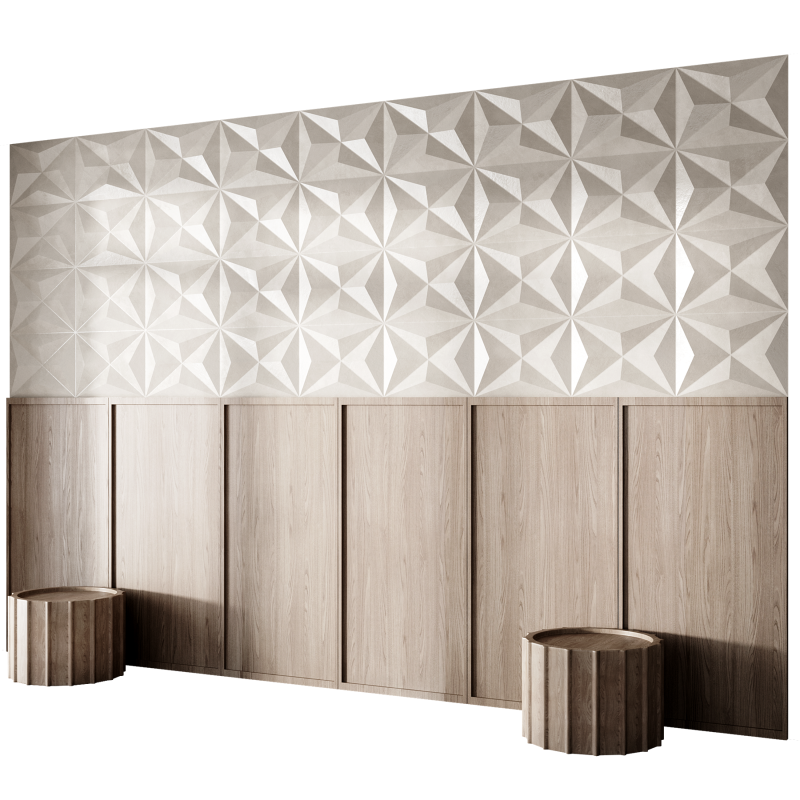 Headboard wall panel 004 3D Model .c4d .max .obj .3ds .fbx .stl .blend
