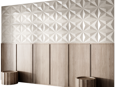 Headboard wall panel 004 Modelo 3D