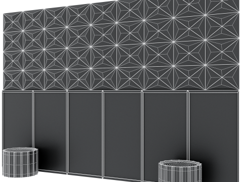 Headboard wall panel 004 3D Model