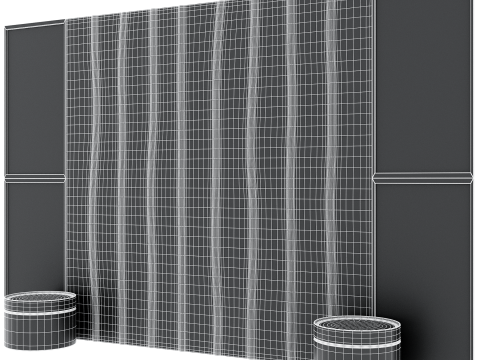 Headboard wall panel 005 Modello 3D
