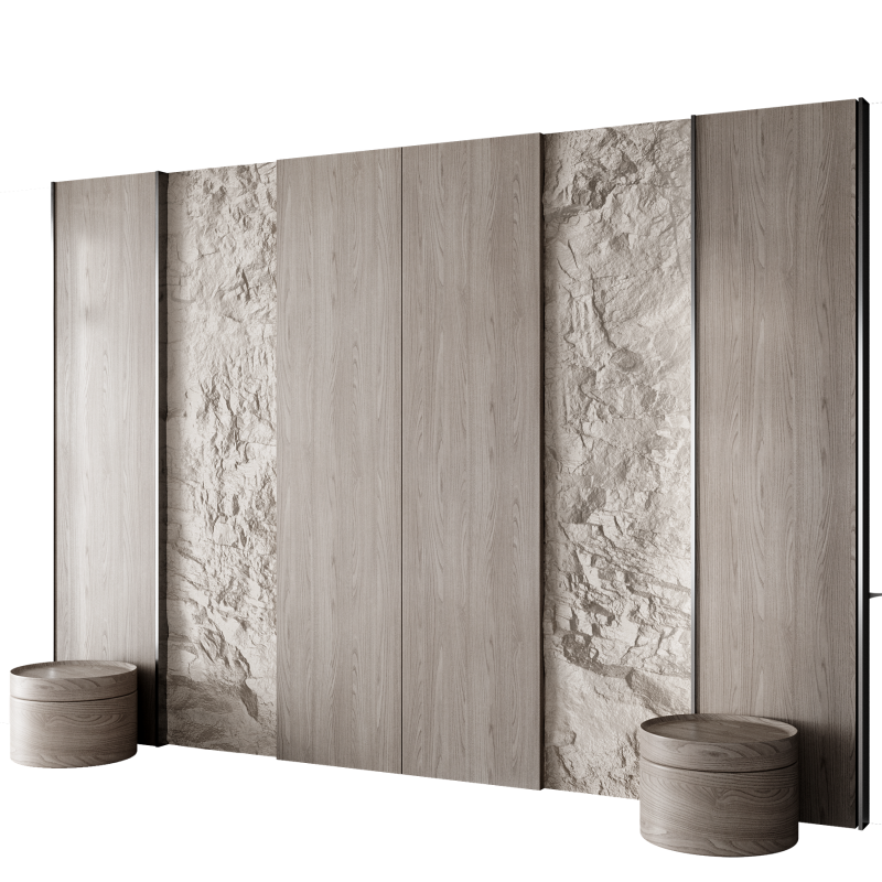 Headboard wall panel 006 3D Model .c4d .max .obj .3ds .fbx .stl .blend 
