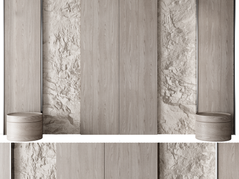 Headboard wall panel 006 3D Model
