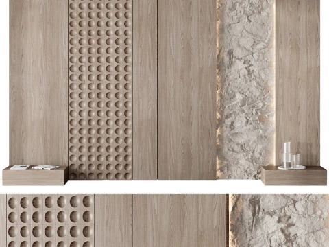 Headboard wall panel 007 3D Model