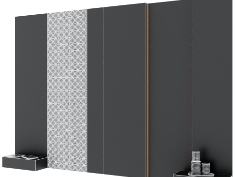 Headboard wall panel 007 3D Model