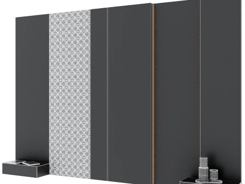 Headboard wall panel 007 3D Model