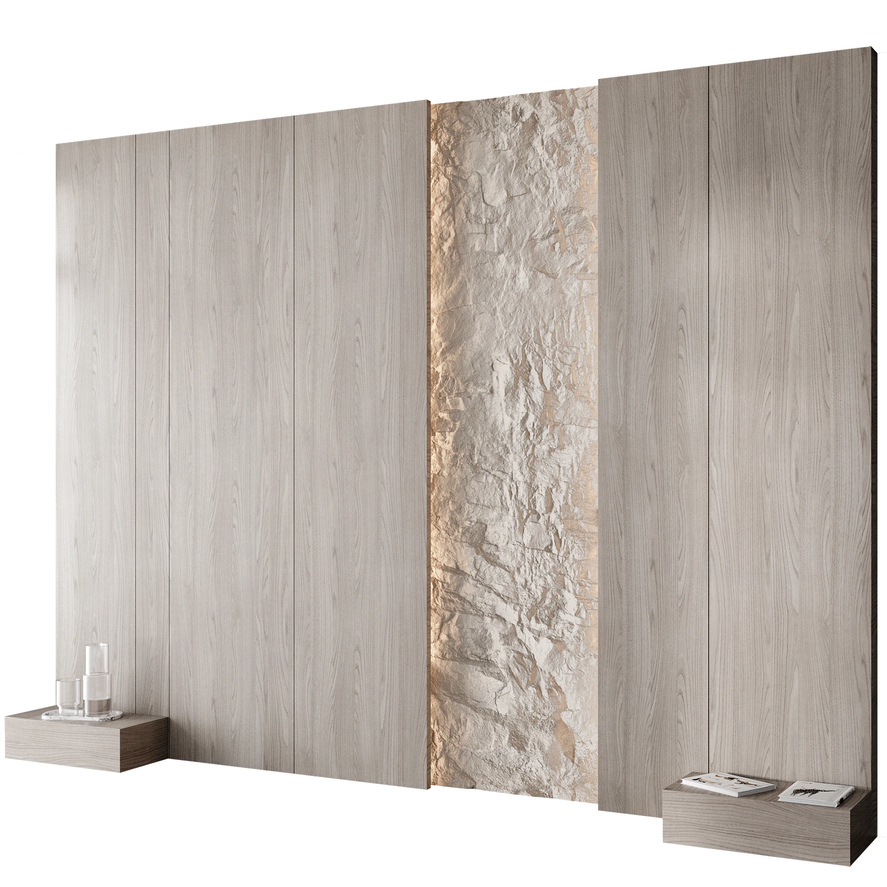 Headboard wall panel 008 3D Model .c4d .max .obj .3ds .fbx .stl .blend 