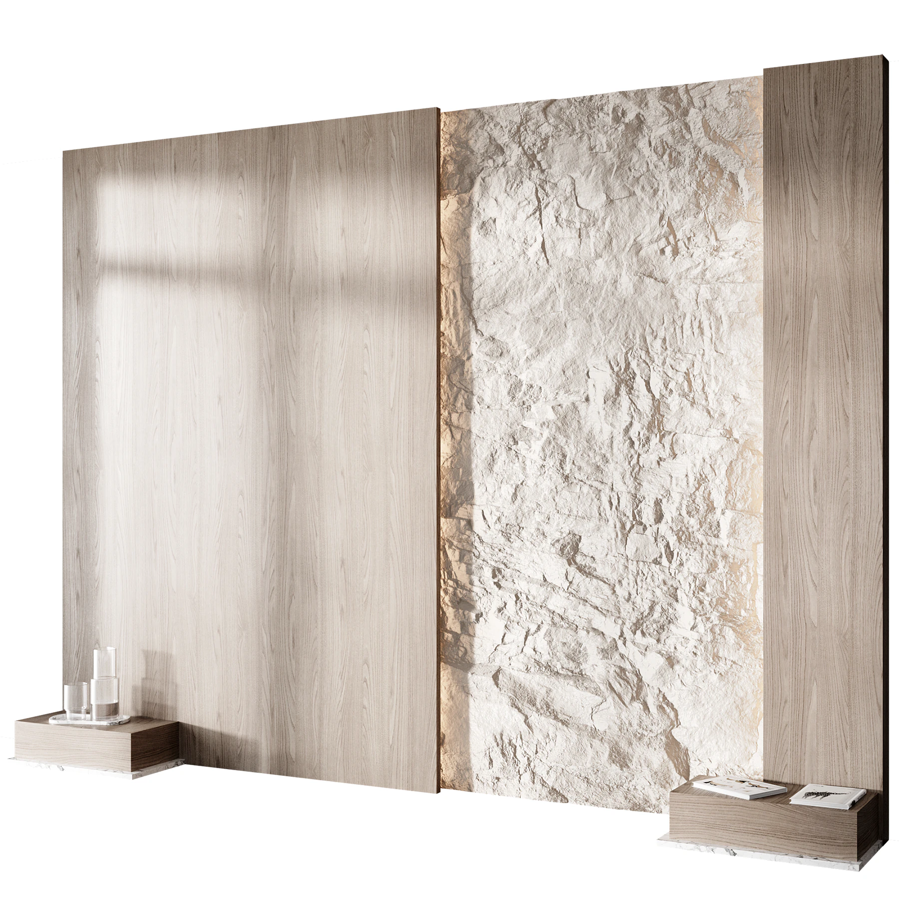 Headboard wall panel 12 3D Model .c4d .max .obj .3ds .fbx .stl .blend 