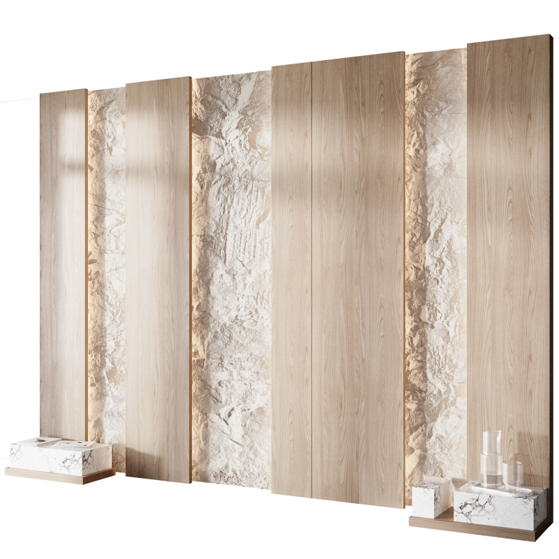 Стеновая панель изголовья 013 3D Модель .c4d .max .obj .3ds .fbx .stl .blend 