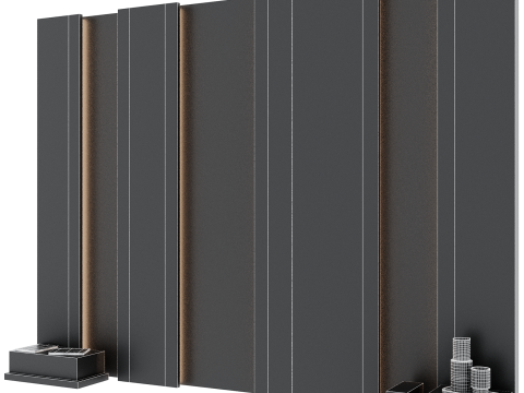 Стеновая панель изголовья 013 3D Модель