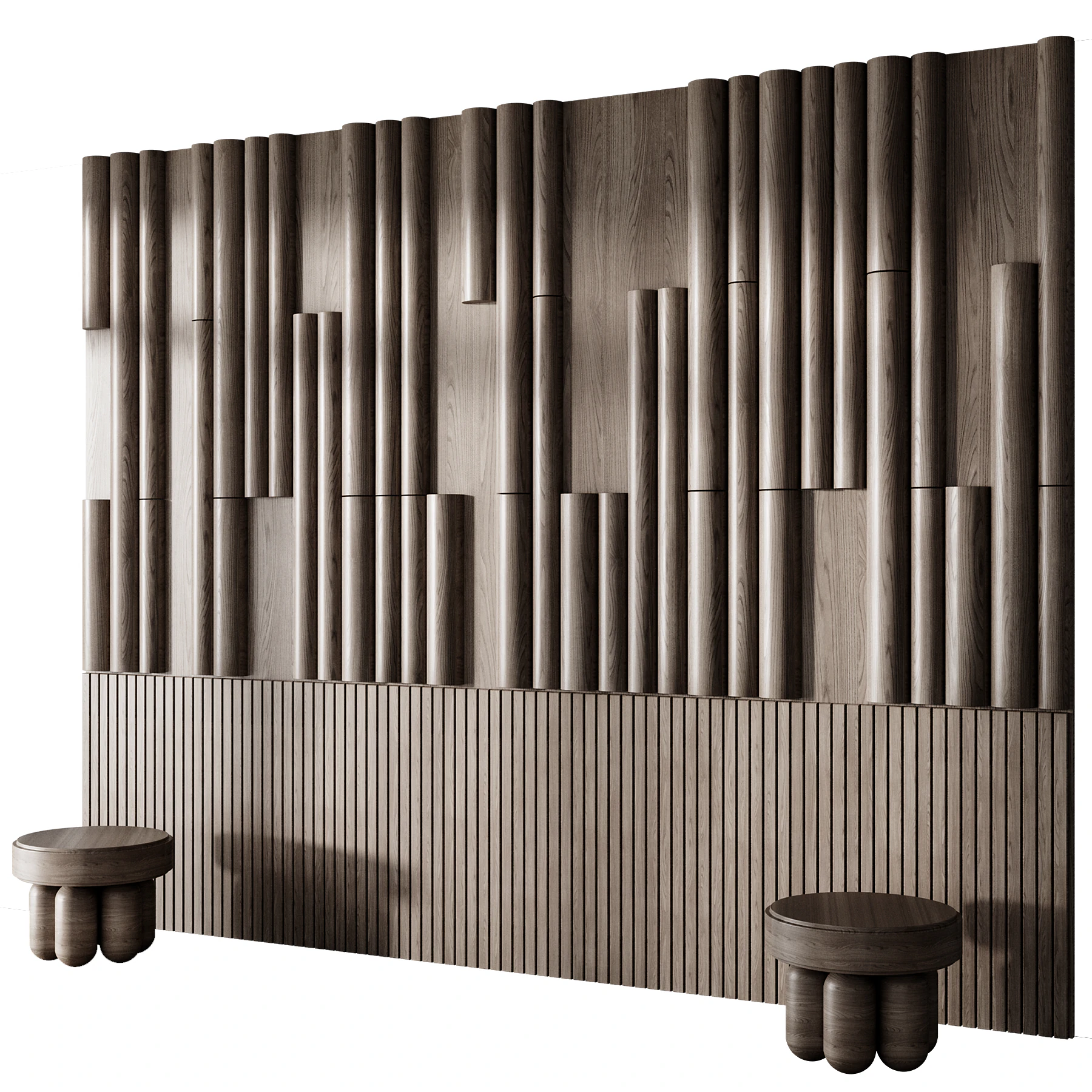 Headboard wall panel 18 3D Model .c4d .max .obj .3ds .fbx .stl .blend 