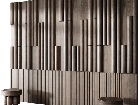 Headboard wall panel 18 Model 3D