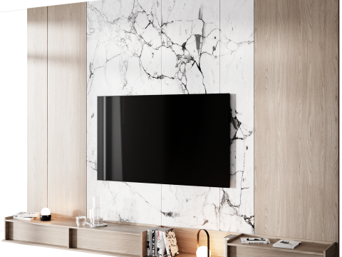 Tv wall set 07 Model 3D