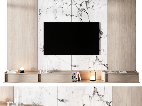 Tv wall set 07 3D 模型