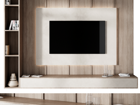 Tv wall set 08 3Dモデル