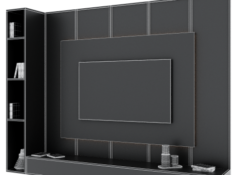 Tv wall set 08 3Dモデル