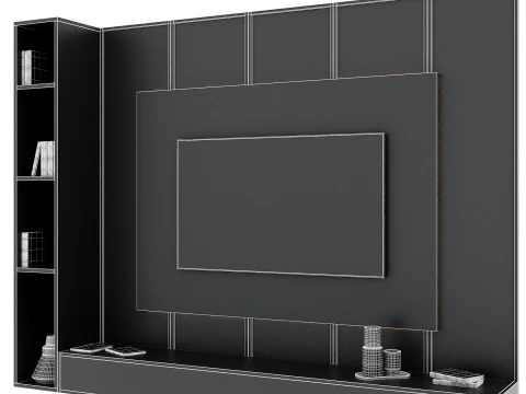 Tv wall set 08 3D Model