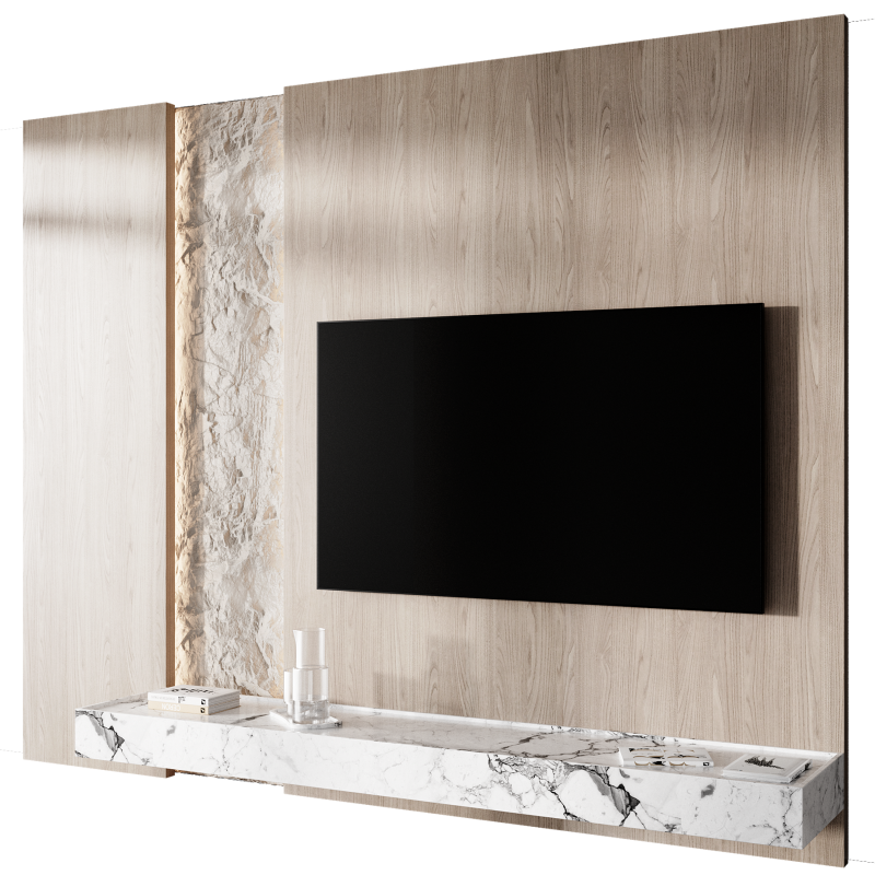 Tv wall set 09 3D Модель .c4d .max .obj .3ds .fbx .stl .blend