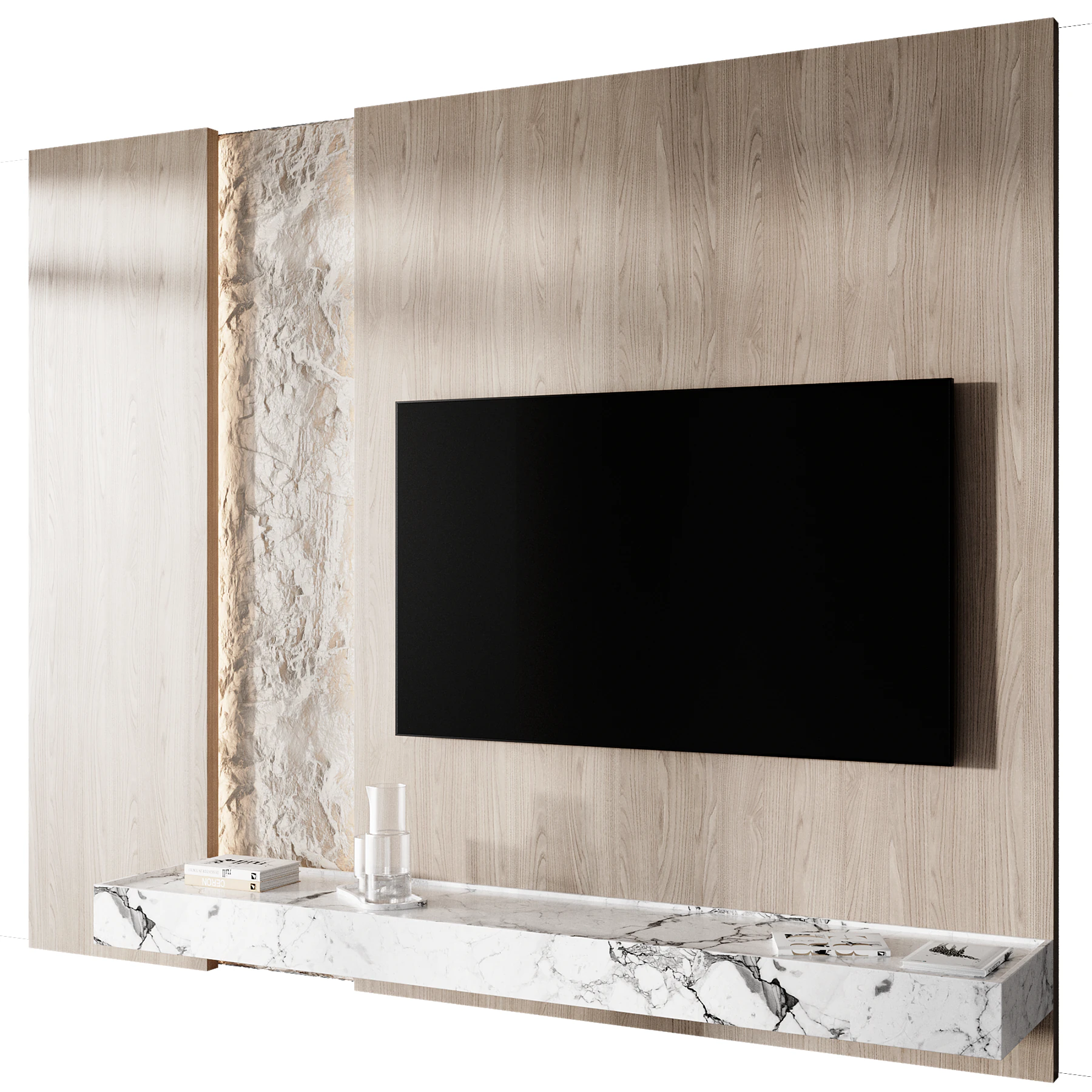 Tv wall set 09 3D Model .c4d .max .obj .3ds .fbx .stl .blend 