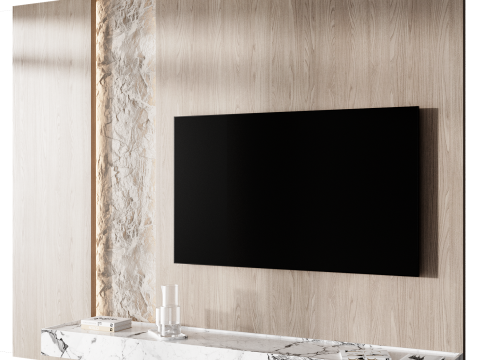 Tv wall set 09 Model 3D