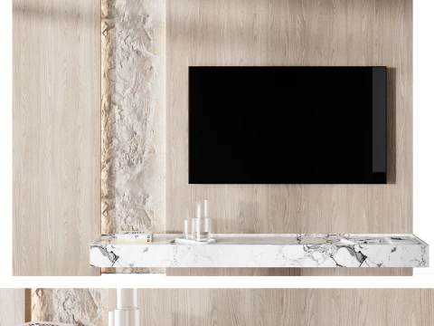 Tv wall set 09 3D Model