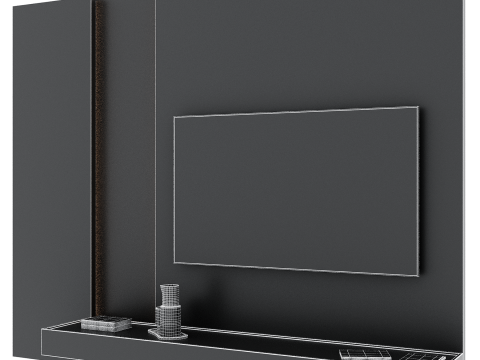 Tv wall set 09 3D Модель