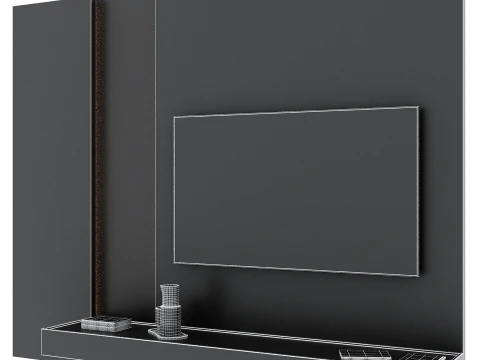 Tv wall set 09 3D Model