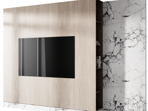 Tv wall set 10 Model 3D