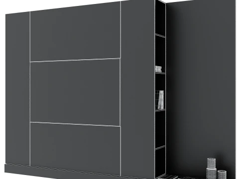 Tv wall set 10 3D Model