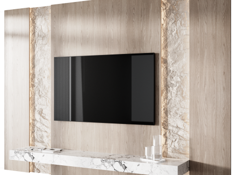 Tv wall set 12 Model 3D