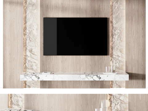 Tv wall set 12 3D Model
